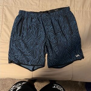 RVCA blue tiger striped shorts